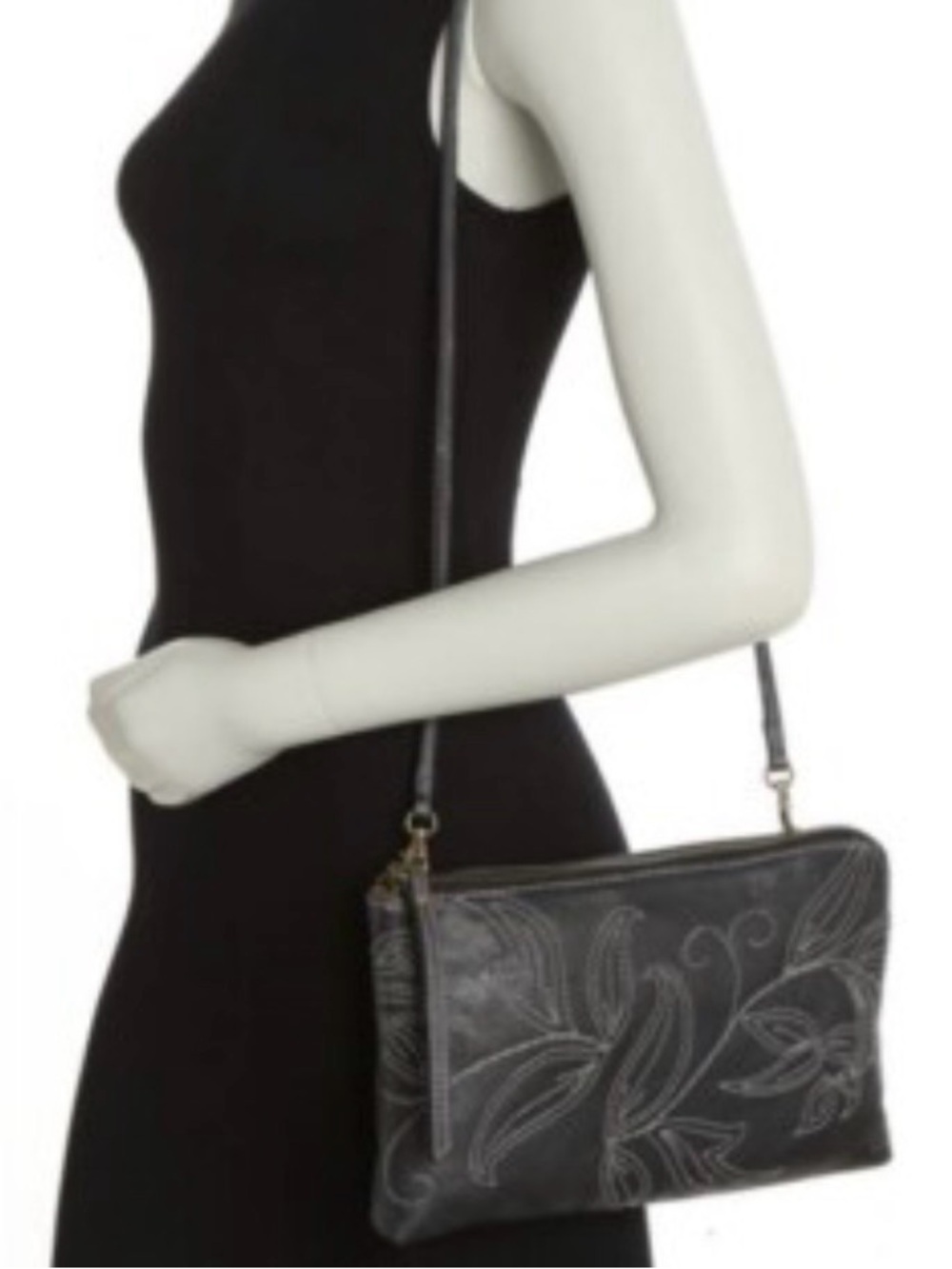 Frye Hadley Floral Embroidered Leather Clutch - Picture 9 of 9